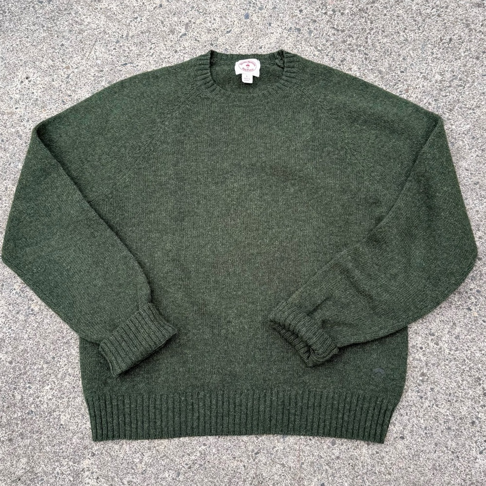 Brooks Brothers Forest Green Crewneck Sweater Size L | Classic Minimalist